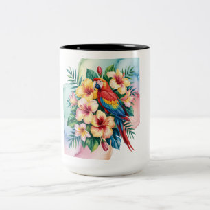 Tasse 2 Couleurs Perroquet exotique
