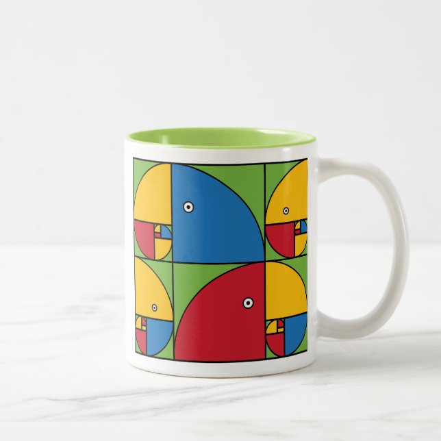 Tasse 2 Couleurs Perroquets de Fibonacci (Droit)