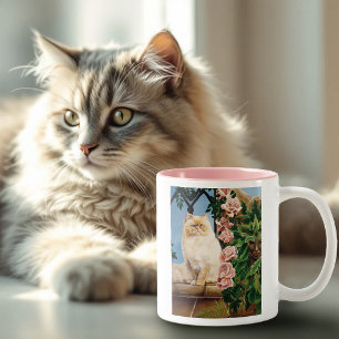 Tasse 2 Couleurs Perse Chat Rose Dryad