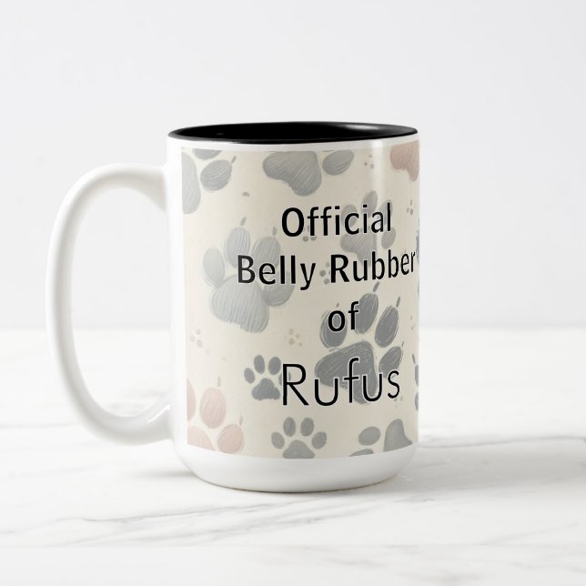 Tasse 2 Couleurs Personalized Custom Name Dog Love (Gauche)