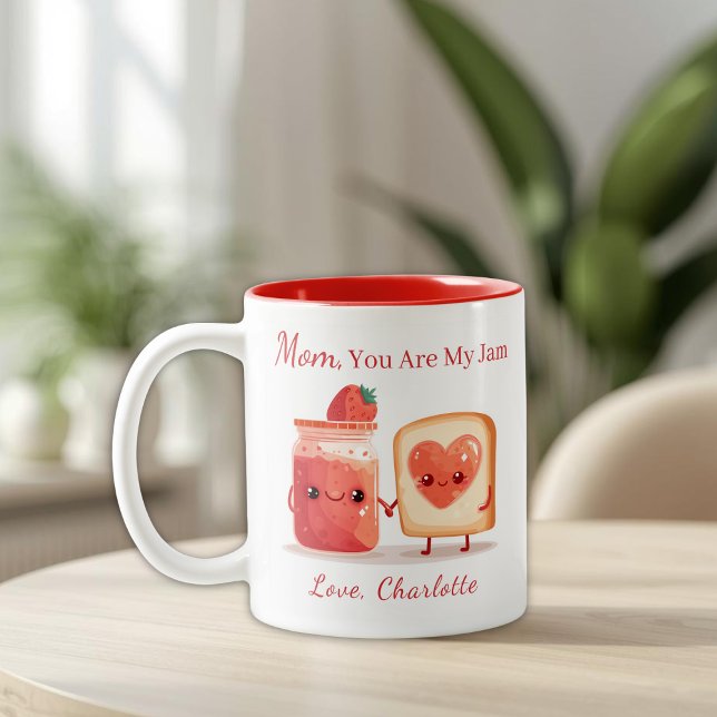 Tasse 2 Couleurs Personalized Cute Strawberry Jam Mothers Day Gift  (Créateur téléchargé)