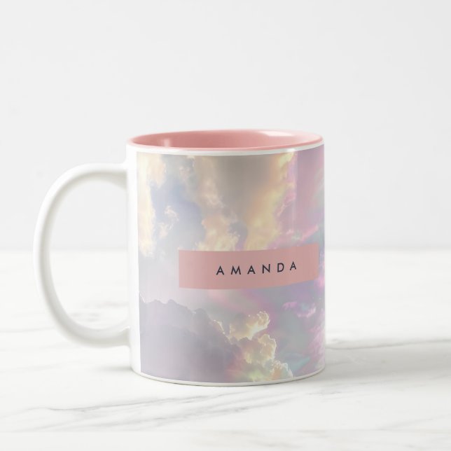 Tasse 2 Couleurs Personalized Iridescent Pastel Cloud Sky (Gauche)