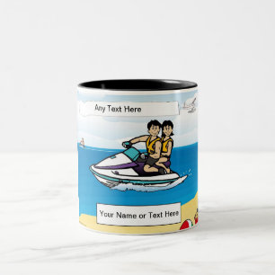 Tasse 2 Couleurs Personalized Jet Ski - Couple Cartoon