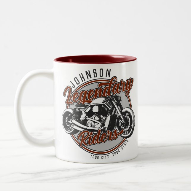 Tasse 2 Couleurs Personalized Motorcycle Legendary Rider Biker (Gauche)