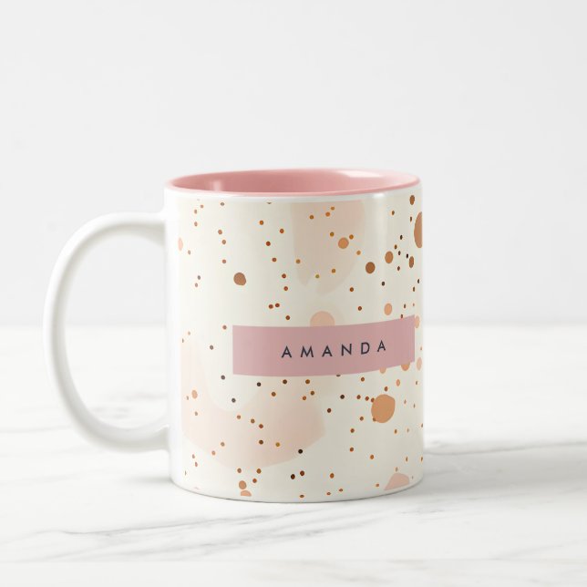 Tasse 2 Couleurs Personalized Pastel Confetti Dot Style (Gauche)