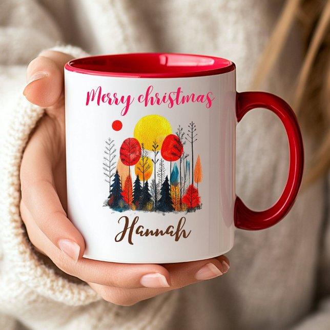 Tasse 2 Couleurs Personalized  Peony Botanical christmas  (Créateur téléchargé)
