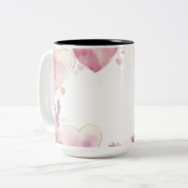 Tasse 2 Couleurs Personalized Valentine Coffee Mug (Devant gauche)