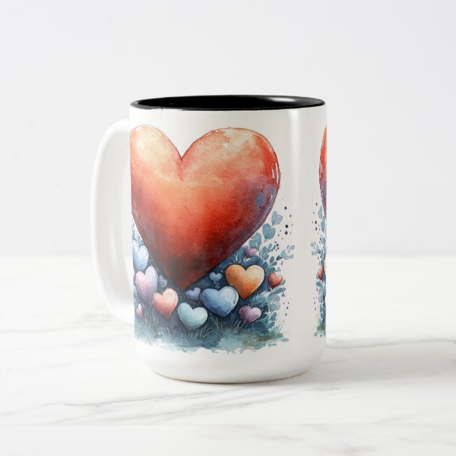 Tasse 2 Couleurs Personalized Valentine Coffee Mug (Devant gauche)