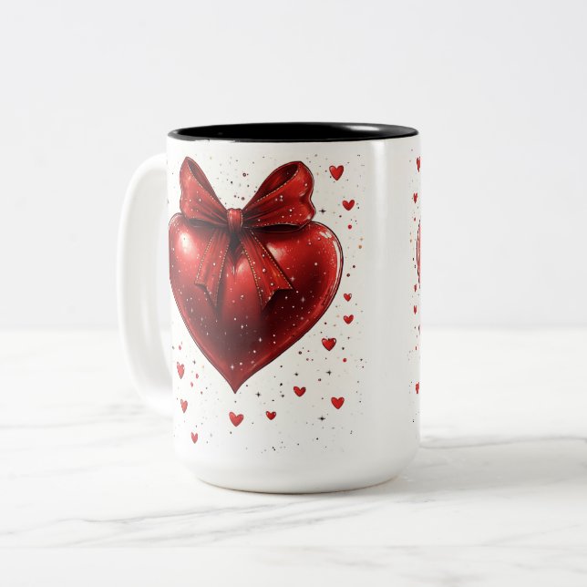 Tasse 2 Couleurs Personalized Valentine Coffee Mug (Devant gauche)
