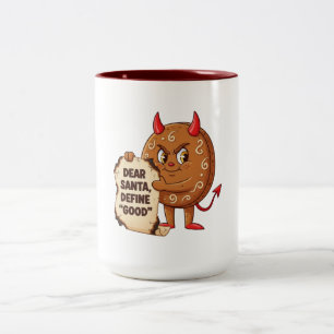 Tasse 2 Couleurs Personnage de biscuit de Noël amusant