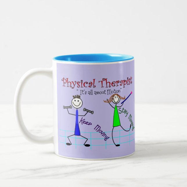 Tasse 2 Couleurs Personnages en allumettes de physiothérapeutes "Co (Gauche)