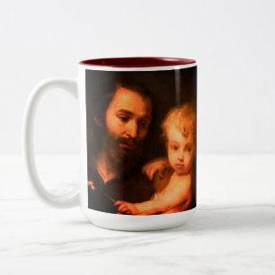 Tasse 2 Couleurs Personnalisable Saint Joseph avec Christ Child