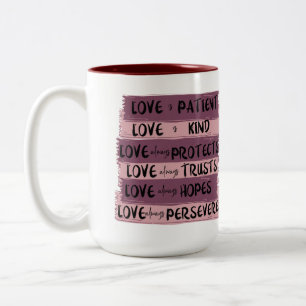 Tasse 2 Couleurs Personnalisé 1 Corinthiens 13 L'amour est patient