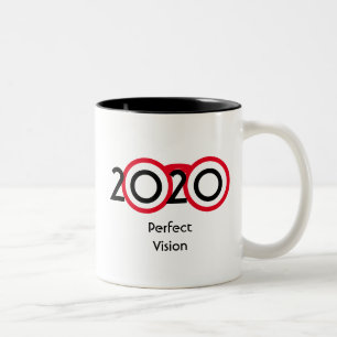 Tasse 2 Couleurs Personnalisé 2020 Perfect Vision Écriture personna