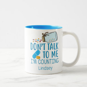 Tasse 2 Couleurs Personnalisé Blue Funny Pharmacist/ Tech Café