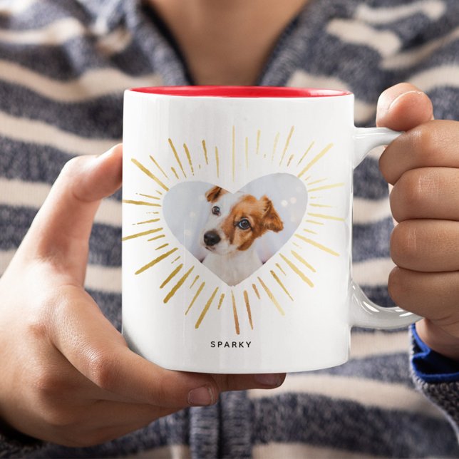 Tasse 2 Couleurs Personnalisé Chien de compagnie Photo Moderne Desi (Créateur téléchargé)