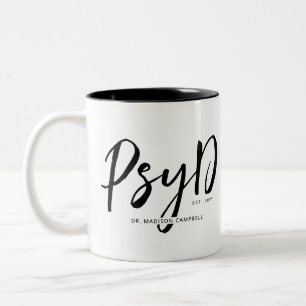 Tasse 2 Couleurs Personnalisé Elegant PsyD Docteur en Psychologie
