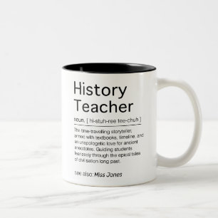 Tasse 2 Couleurs Personnalisé Funny Histoire Enseignant Travail Cad