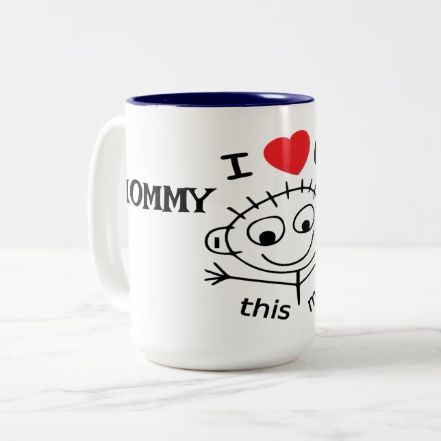 Tasse 2 Couleurs Personnalisé Je T'Aime Tant (Devant gauche)