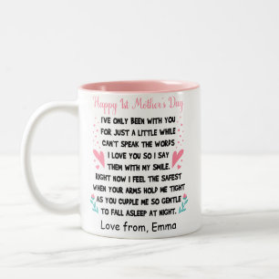 Tasse 2 Couleurs Personnalisé Joyeux 1ère Fête des Mères, Personnal