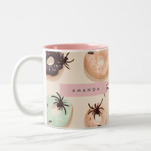 Tasse 2 Couleurs Personnalisé Mignon Automne Halloween Donut Spider