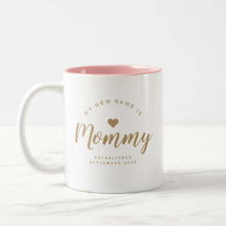 Tasse 2 Couleurs Personnalisé Nouveau bébé maman Faire-part