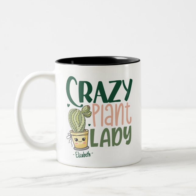 Tasse 2 Couleurs Personnalisée La Dame Plante folle (Gauche)