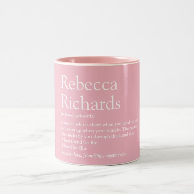 Tasse 2 Couleurs Personnalisée meilleure définition d'ami Fille ros (Centre)