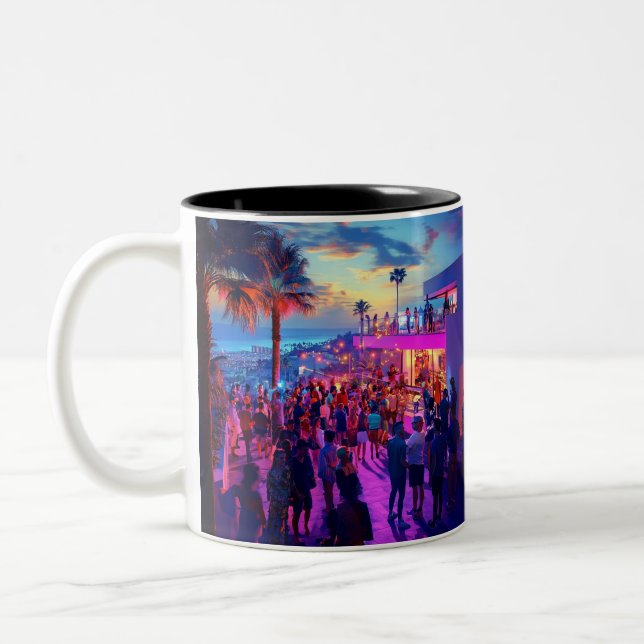 Tasse 2 Couleurs Personnalisez le modèle simple moderne pour elle (Gauche)