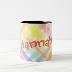 Tasse 2 Couleurs Personnalisez le Motif d'aquarelle transparente -