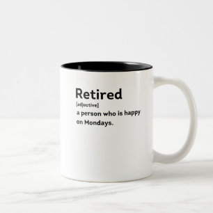 Tasse 2 Couleurs Personne de définition retraitée qui est heureus
