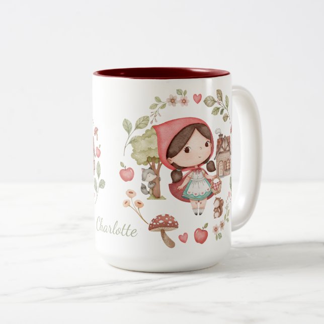 Tasse 2 Couleurs Petit Chaperon Rouge Cute Whimsical (Devant droit)