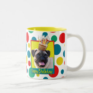 Tasse 2 Couleurs Petit gâteau d'anniversaire - carlin