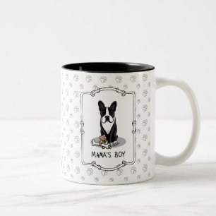 Tasse 2 Couleurs Petit Mama's Boy Boston Terrier (noir)