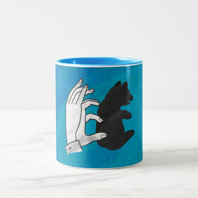 Tasse 2 Couleurs Petit Ours Ombre Sur Bleu (Centre)