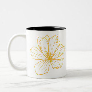 Tasse 2 Couleurs Petite fleur jaune - Kook Art
