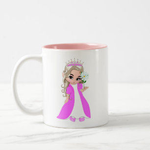 Tasse 2 Couleurs Petite princesse avec Fleur et Coeur