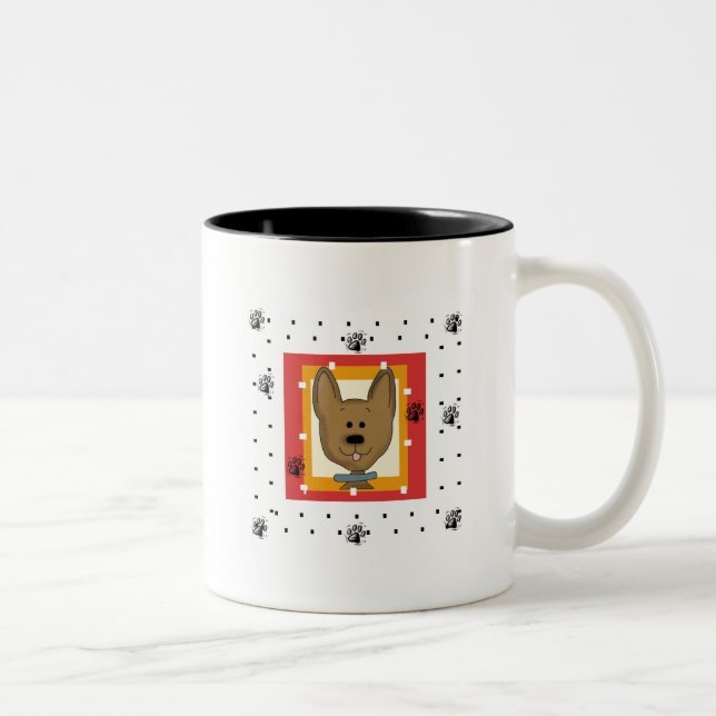 Tasse 2 Couleurs Petits T-shirts et cadeaux Doggie Brown (Droit)
