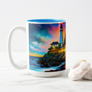 Tasse 2 Couleurs Phare au coucher du soleil