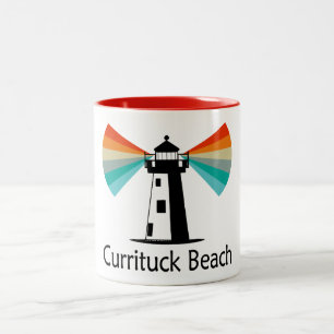 Tasse 2 Couleurs Phare de Currituck Beach Arc-en-ciel