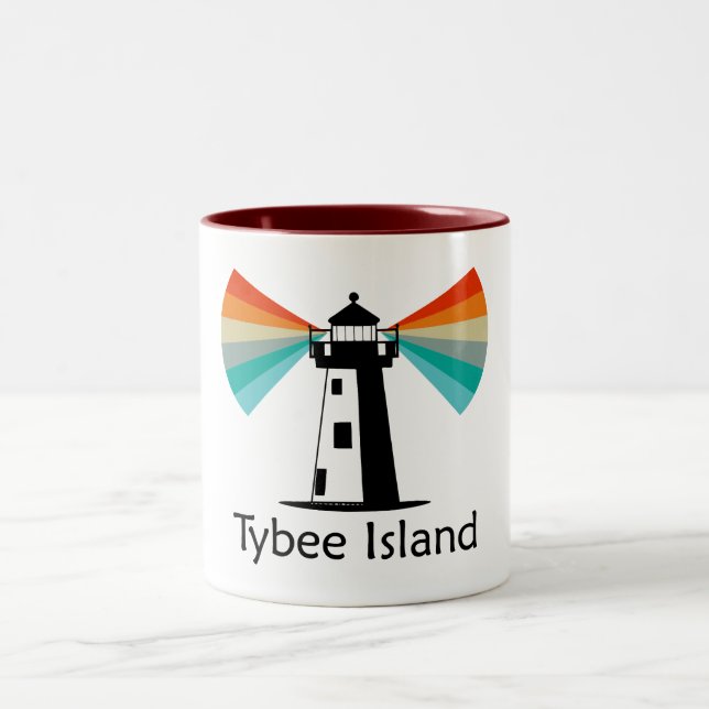 Tasse 2 Couleurs Phare de Georgia de Tybee Island (Centre)
