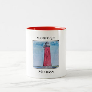 Tasse 2 Couleurs Phare de Manistique East Breakwater