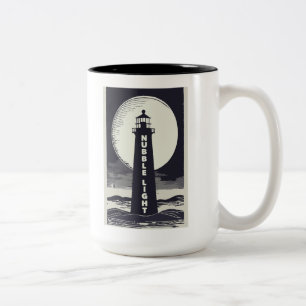 Tasse 2 Couleurs Phare de Nubble Light Maine Lune