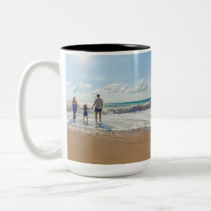 Tasse 2 Couleurs Photo de famille personnalisée