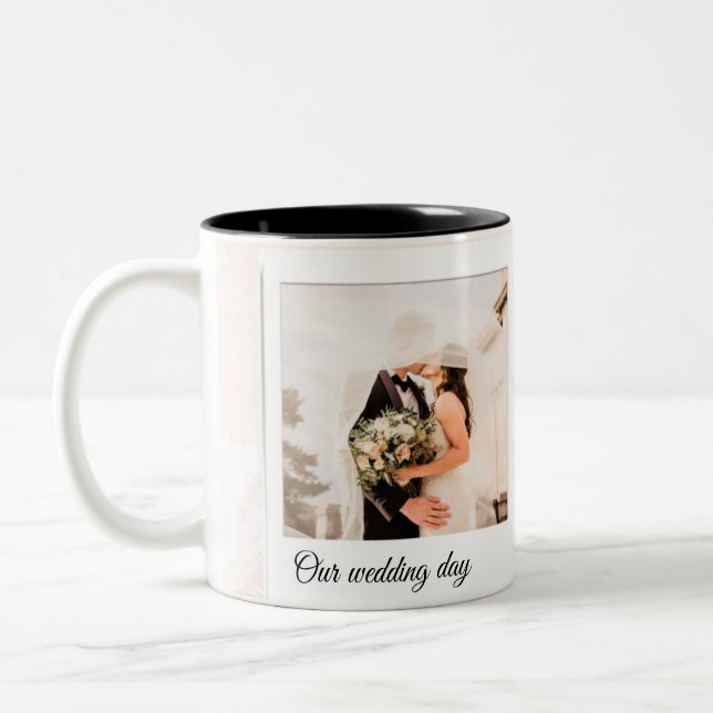 Tasse 2 Couleurs Photo de Mariage Customisé personnalisé (Gauche)