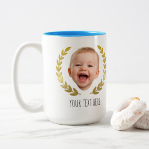 Tasse 2 Couleurs Photo de visage personnalisé drôle
