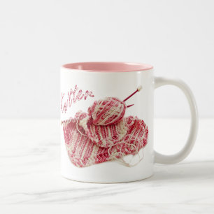 Tasse 2 Couleurs Photo Knitter rose et blanc