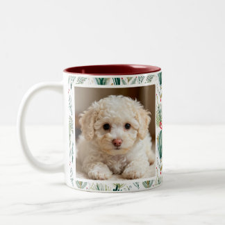 Tasse 2 Couleurs Photo & Name Scandinavian Christmas Sage Green