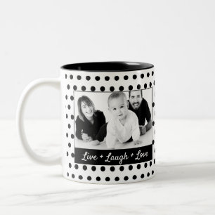 Tasse 2 Couleurs Photo noire et blanche de coutume de point de
