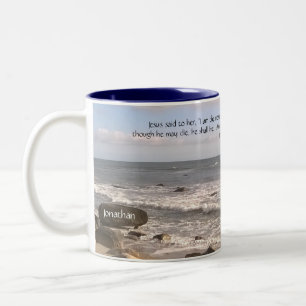 Tasse 2 Couleurs Photo Ocean Avec Écriture Résurrection Pâques